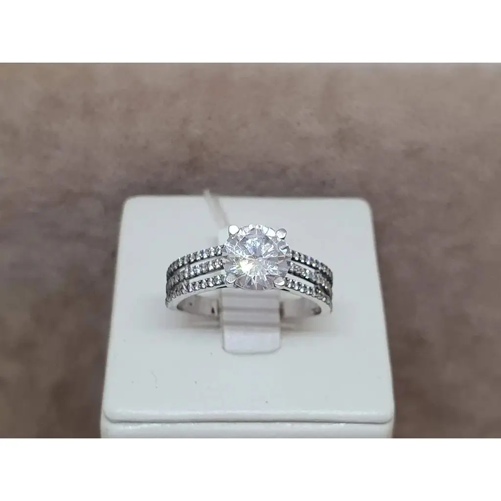 Срібне кільце Агні ФРЕЗІЯ з фіанітами. 1008/1Р-CZ 19 - фото 4