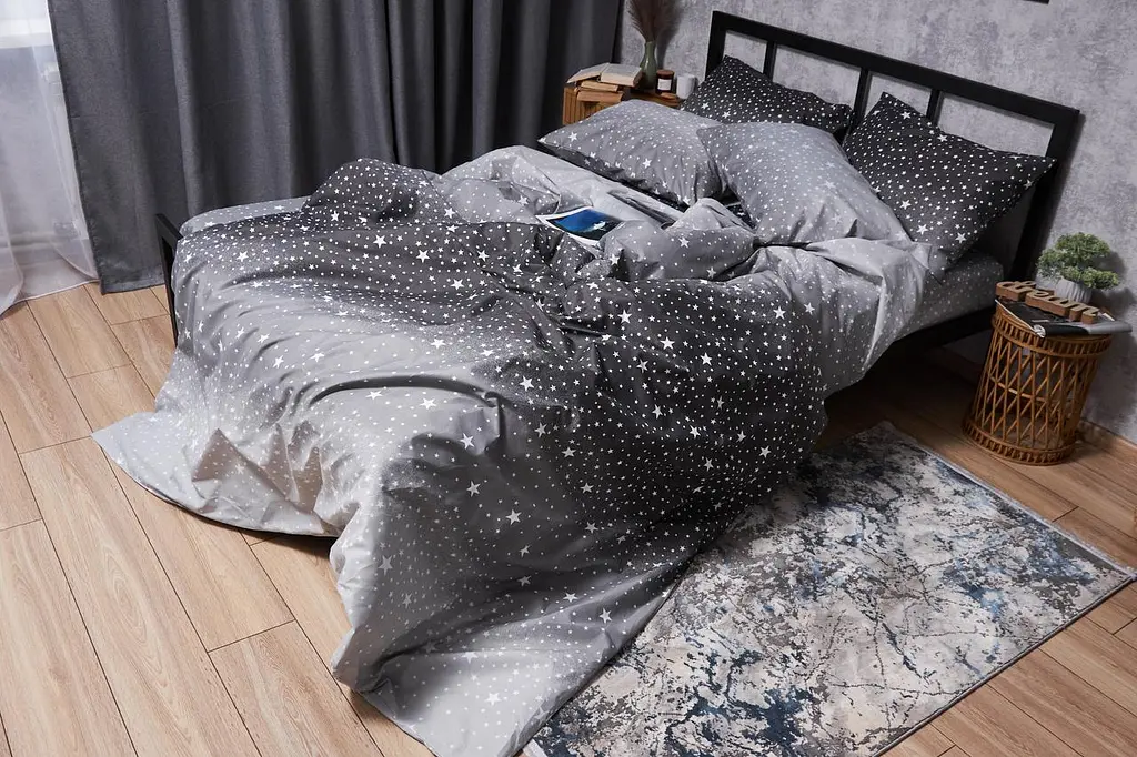 Комплект постільної білизни Moon&Star Микросатин Premium Starry Night євро 200х220 наволочки 2х70х70 - фото 5