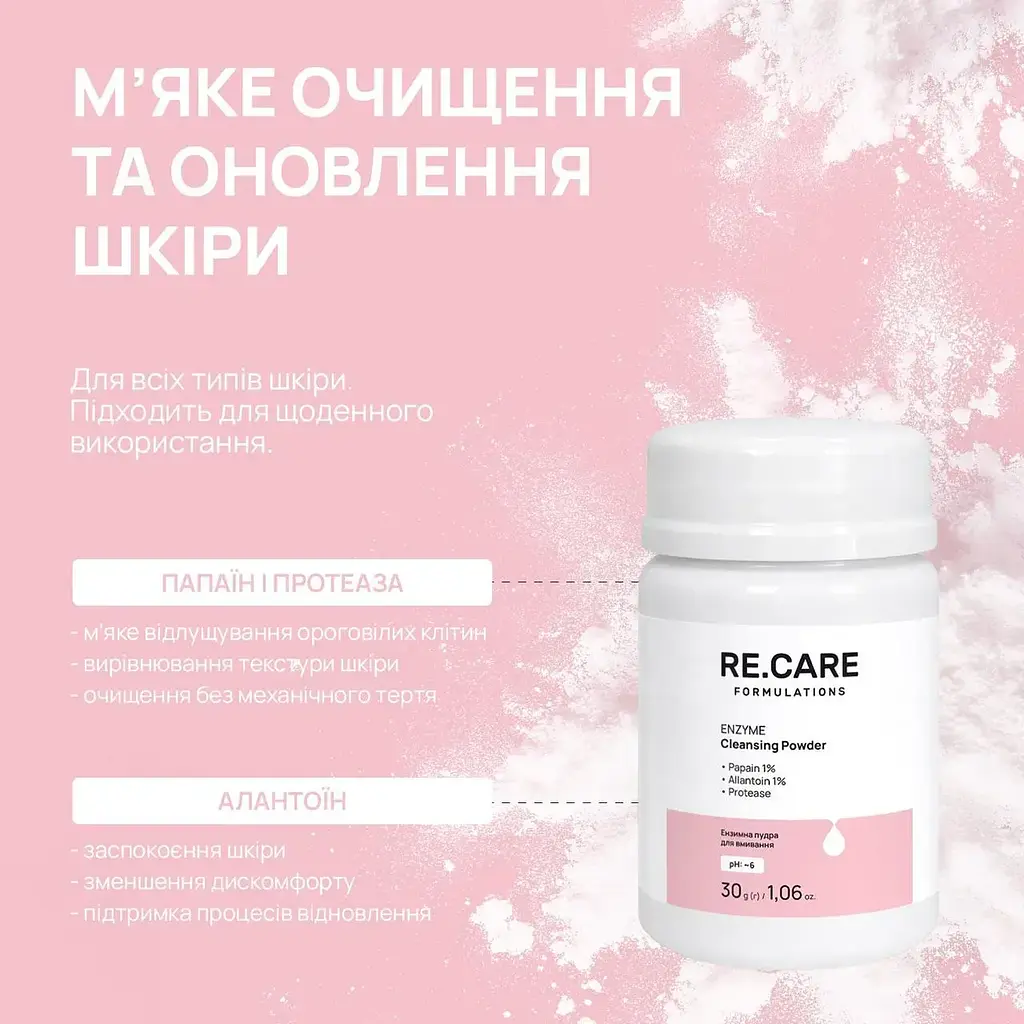Ензимна пудра для вмивання Enzyme Cleansing Powder RE.CARE 30 г - фото 3