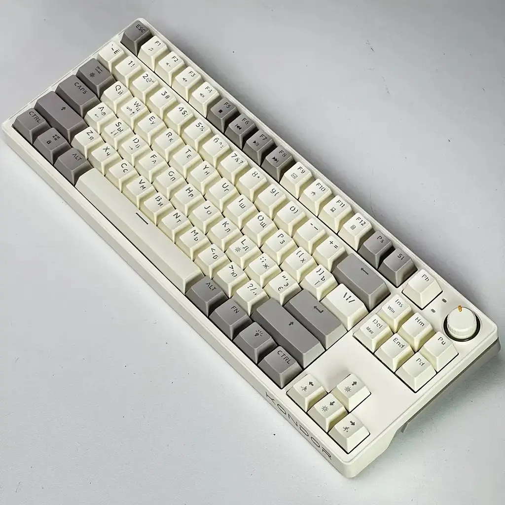 Игровая проводная механическая клавиатура Kondor Orion / Три режима подключения / Yellow Switch / Grey - фото 2