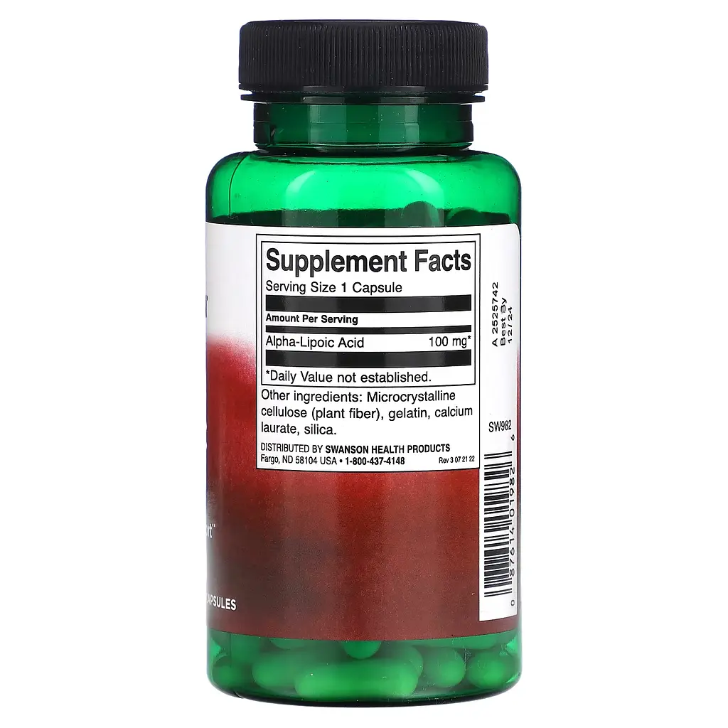 Альфа-Ліпоєва Кислота Alpha Lipoic Acid 100 мг - 120 капсул - фото 2