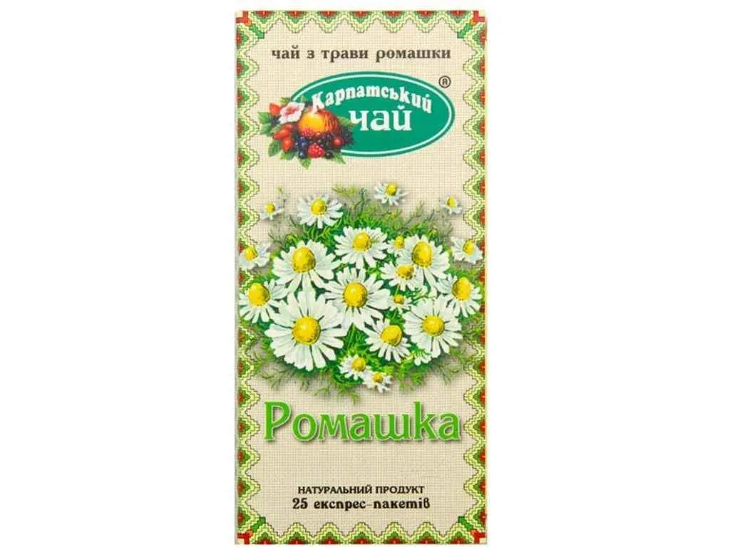 Чай пакетований трав'яний Карпатський чай ф/п Ромашка 1г 25 пакетиків