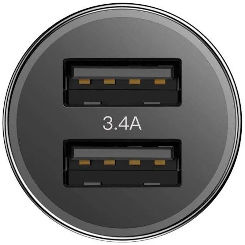 Автомобільний зарядний пристрій Baseus Small Screw 2USB 3.4A CAXLD-C01 Black - фото 10