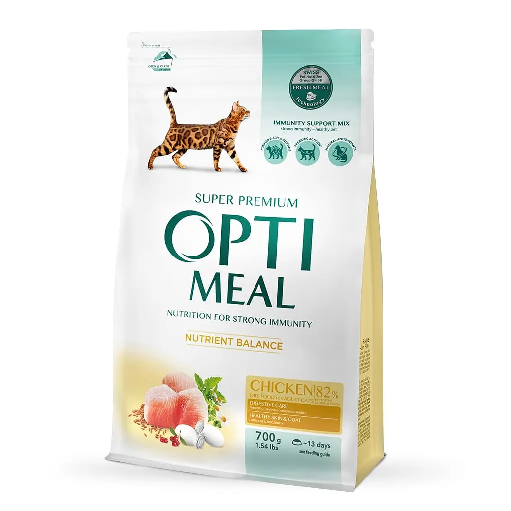 Сухий корм для кішок Optimeal зі смаком курки 700 г (4820215364676)