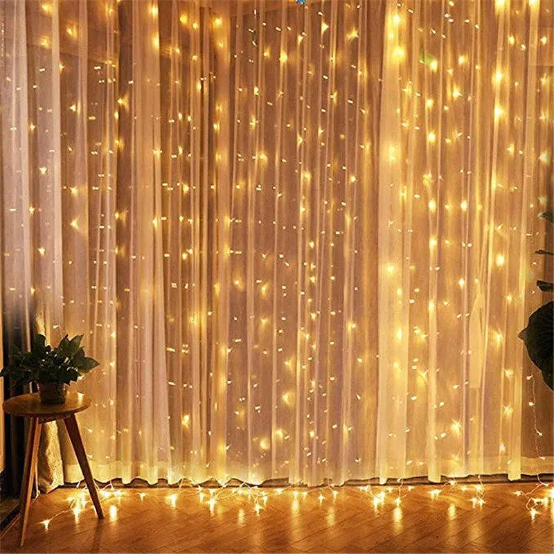 Гирлянда штора 3х3м 360 LED Белый теплый свет - фото 7