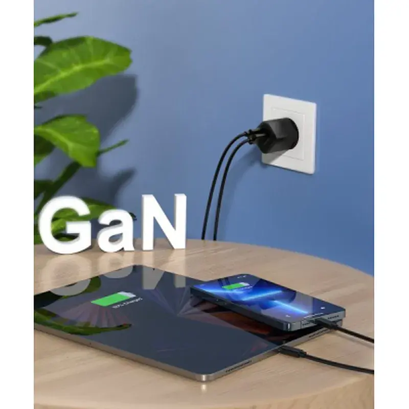 Зарядний пристрій Choetech GaN USB-A/USB-C 33W QC3.0/PD/PPS (PD5006-EU-BK) - фото 4