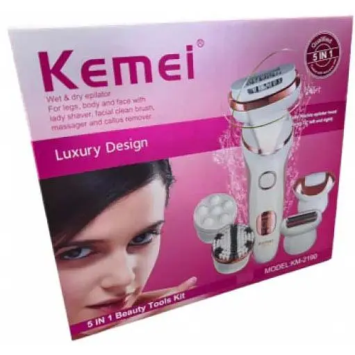 Епілятор жіночий Kemei KM-2190 зі змінними насадками 5 в 1 (40972-km-2190_921) - фото 3