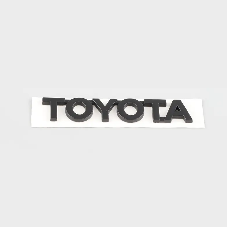 Емблема напис Toyota матова Чорна 115х20 мм Пластик на скотчі (Завод) - фото 3