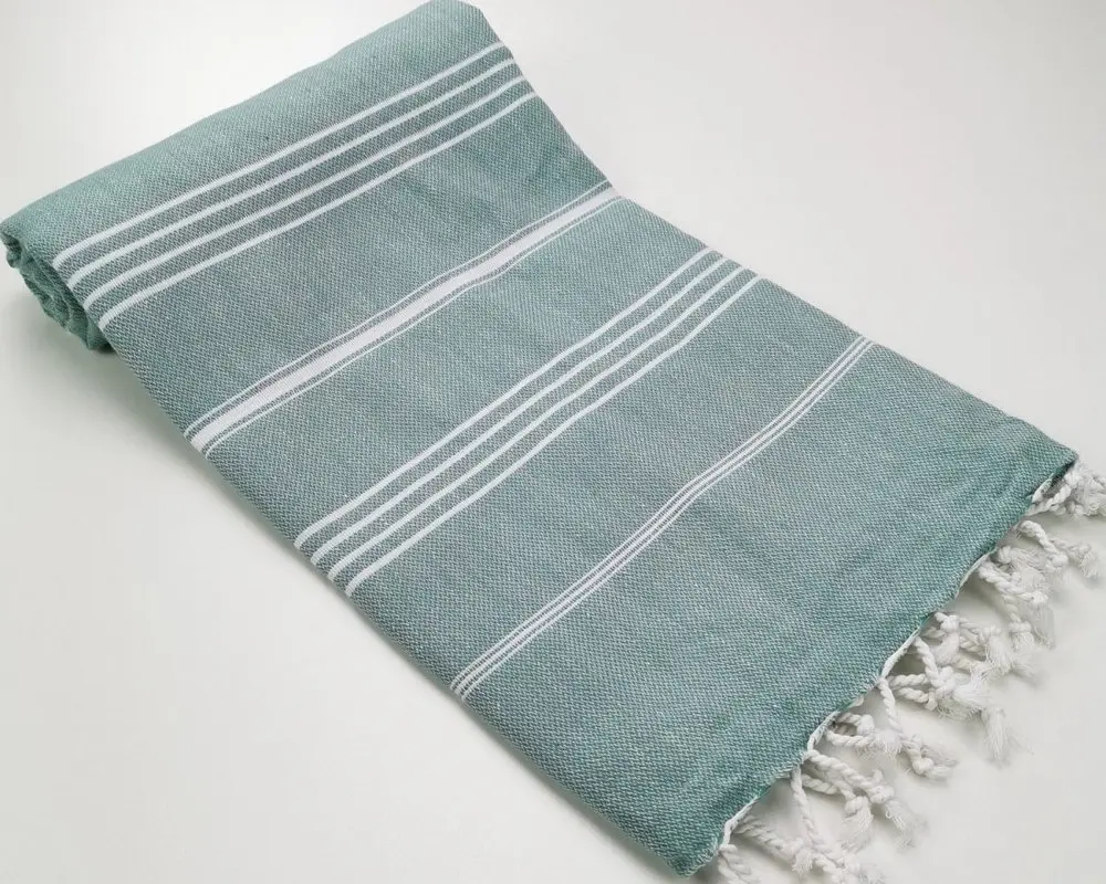 Рушник пештемаль Turkey Towel 100х180 см легкий великий для пляжу басейну бані сауни підстилка на дачу пікнік природу відпустку море полоса фісташковий - фото 2