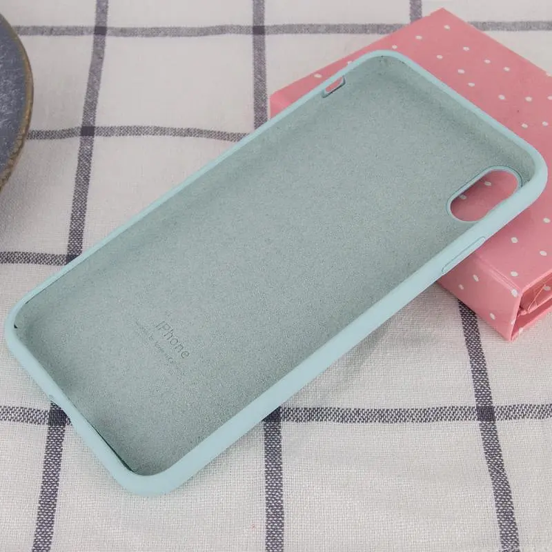 Чехол Silicone Case Full Protective (AA) для Apple iPhone X / XS (5.8) Бирюзовый / Turquoise - фото 3