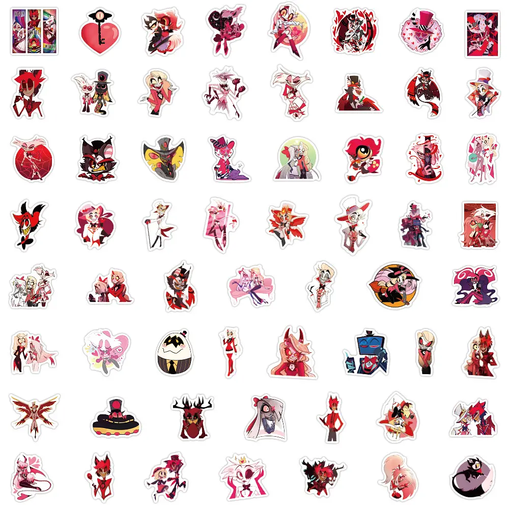 Стікерпак Готель Хазбін Набір наклейок GeekLand Hazbin Hotel 60 штук - фото 2