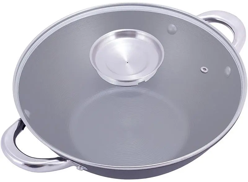 Котел чавунний "Wok", з антипригарним покриттям та аромо-кришкою Kamille Ø14,5хØ28х9,5 см kuh0007234 - фото 4