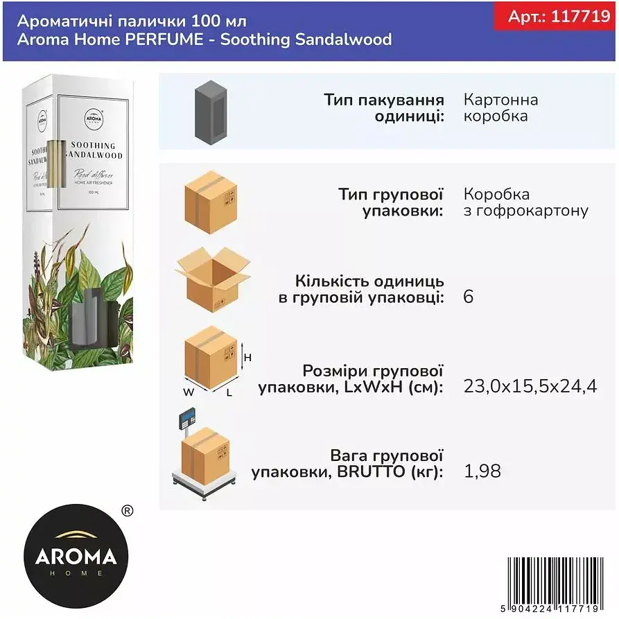 Аромадиффузор Aroma Home PERFUME Soothing Sandalwood 100 мл (117719) - фото 2