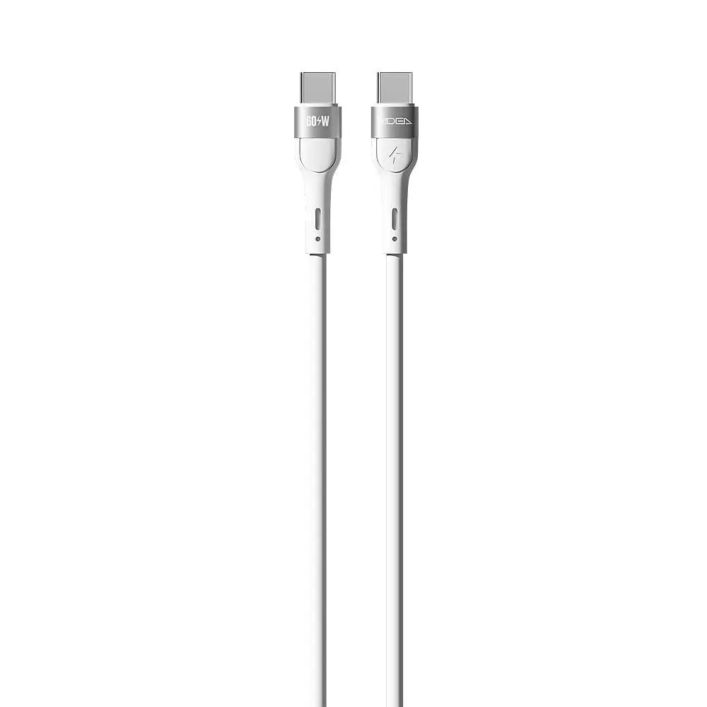 Кабель для зарядки USB Ridea RC-XS51 X-Silicone Type-C to Type-C 60W 20V/3A 1.2 м Белый - фото 2