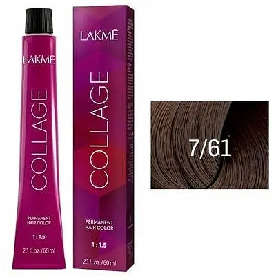Перманентна фарба для волосся Lakme Collage+ Intense Creme Hair Color відтінок 7/61 (інтенсивний коричнево-попелястий середній блондин) 60 мл - фото 2