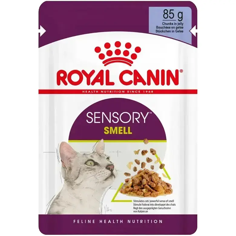 Вологий корм для вибагливих котів Royal Canin Sensory Smell Jelly шматочки в желе 85 г