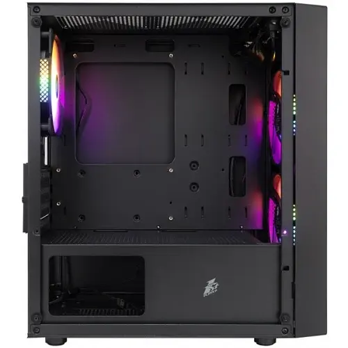 Корпус 1stPlayer BS-2-BK-3F1, Black, без БП, Mini Tower, Micro ATX/Mini ITX, 1xUSB 3.0/2xUSB 2.0, макс. CPU - 155 мм/VGA - 285 мм, 3x120 мм RGB, боковая панель из закаленного стекла - фото 3