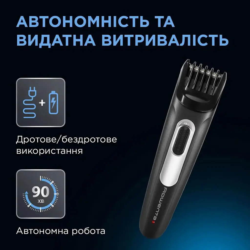 Тример Rowenta Stylis TN2801F4 для бороди та вусів  чорний (TN2801F4) - фото 7