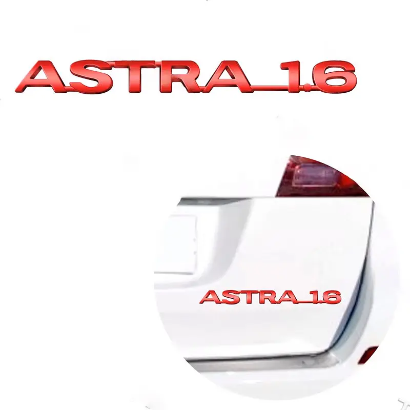 Емблема напис ASTRA-1.6 Айстра 182х18 мм Червона (Завод) - фото 4