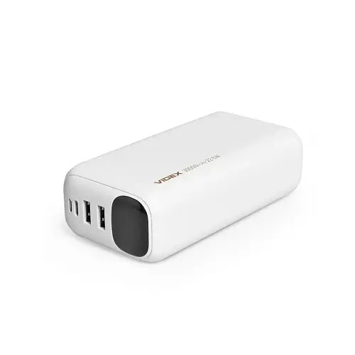 Універсальна мобільна батарея 30000 mAh, Videx VPB-297, White, 22.5 Вт, 1xType-C (PD3.0) / 2xUSB (QC3.0), цифровий LED дисплей (VPB-297-W) - фото 4