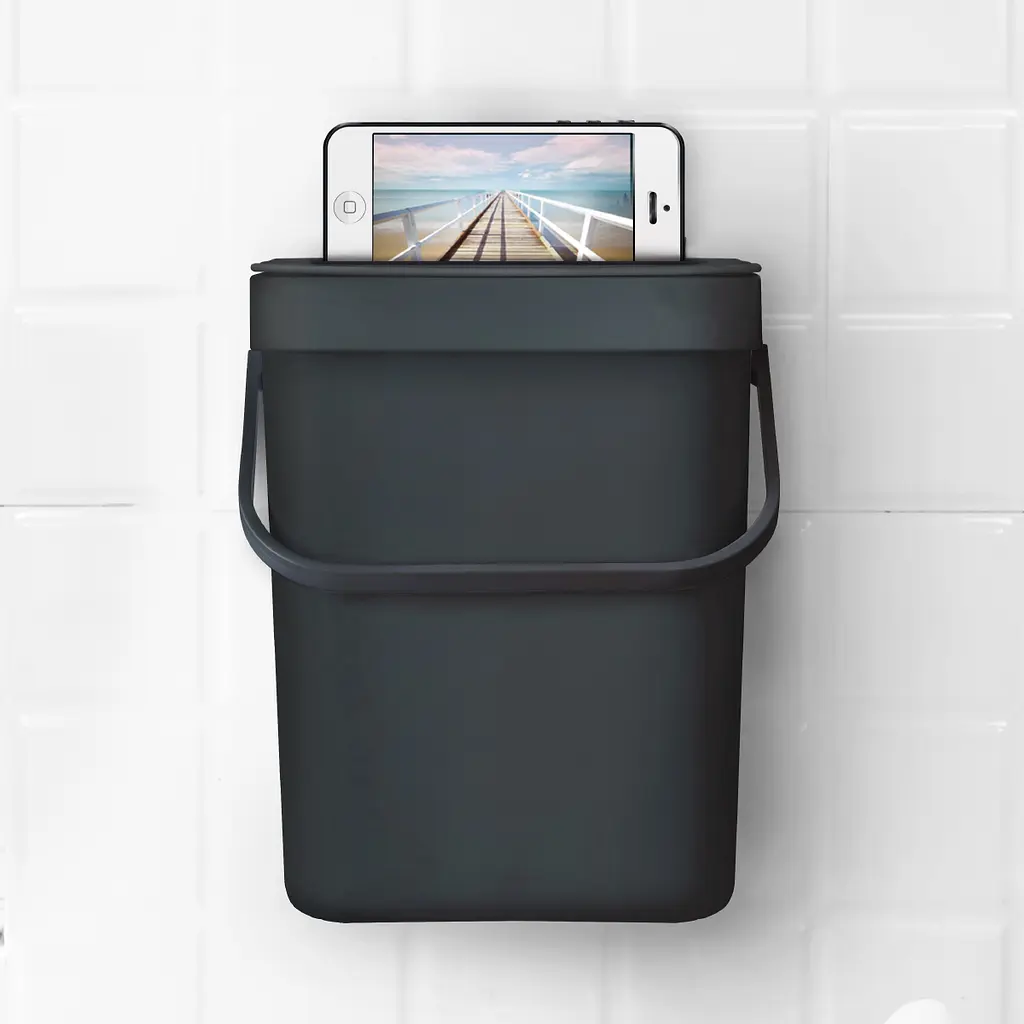 Відро для сміття MBM My Home з кришкою 5 л антрацит (BIN-11 5L ANTHRACITE) - фото 5