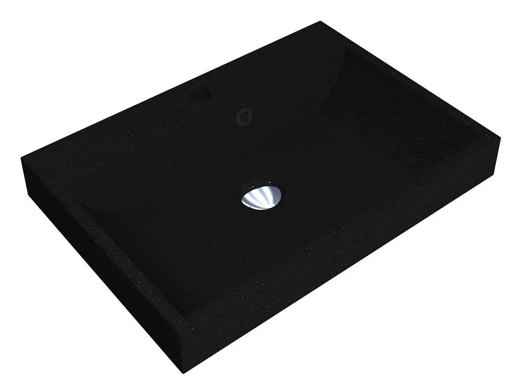 Умивальник Miraggio Varna 600 mirastone black 0000447, Чорний матовий - фото 3