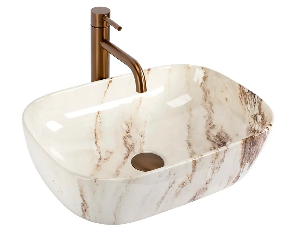 Умивальник Rea Belinda накладний 46.5x33 см marrone shiny REA-U3601