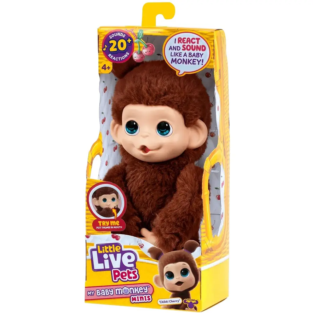 Интерактивная игрушка Moose Little Live Pets Обезьянка Чики Черри коричневая (26765) - фото 2