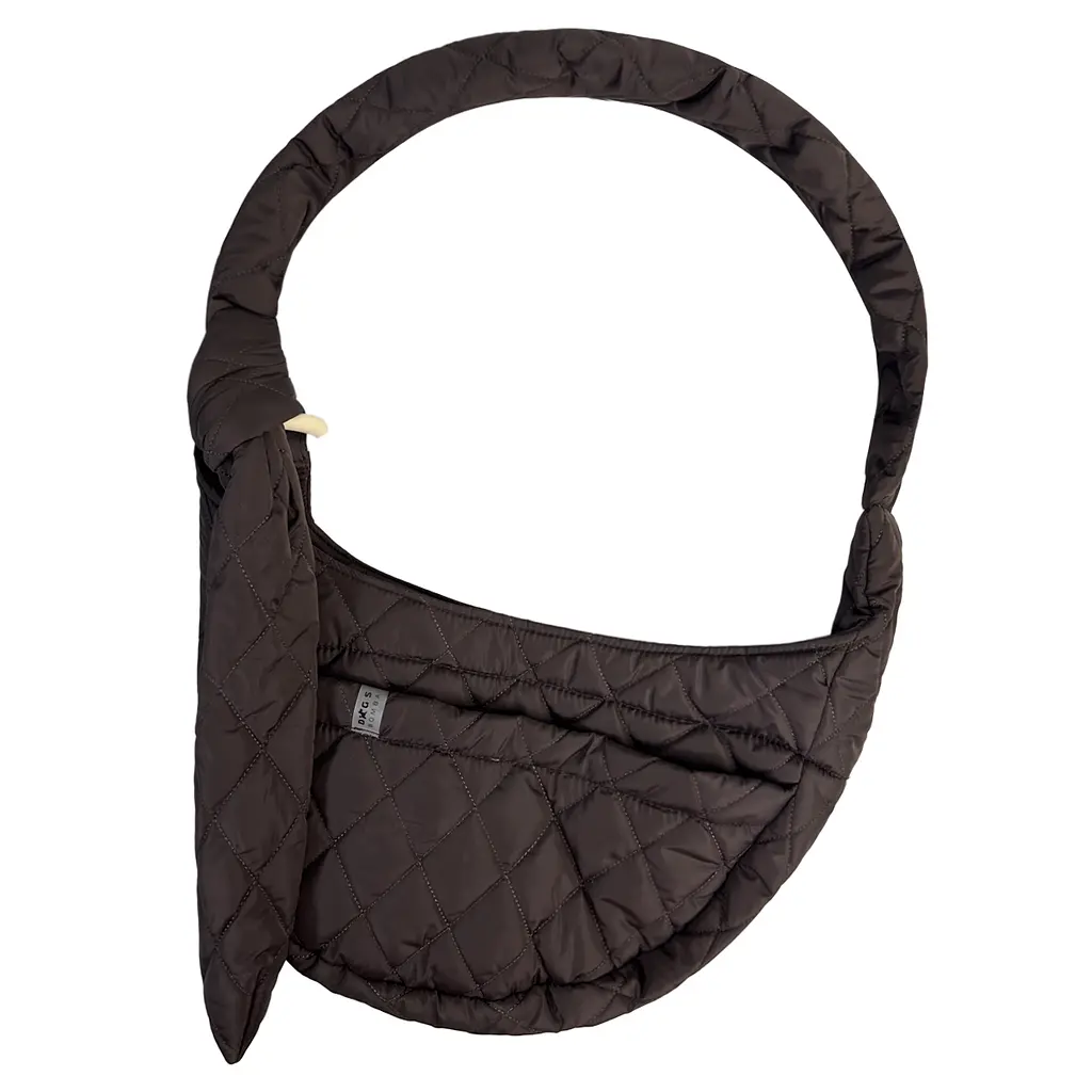 Слінг сумка переноска через плече для тварин собаки котів дрібних порід до 6 кг ремінцем із кишенею dogs bomba шоколад - фото 3