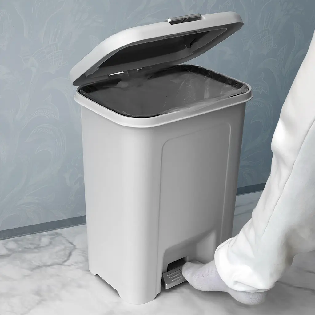 Відро для сміття MBM My Home з кришкою та педаллю 18 л сіре (BIN-03 18L GRAY) - фото 8