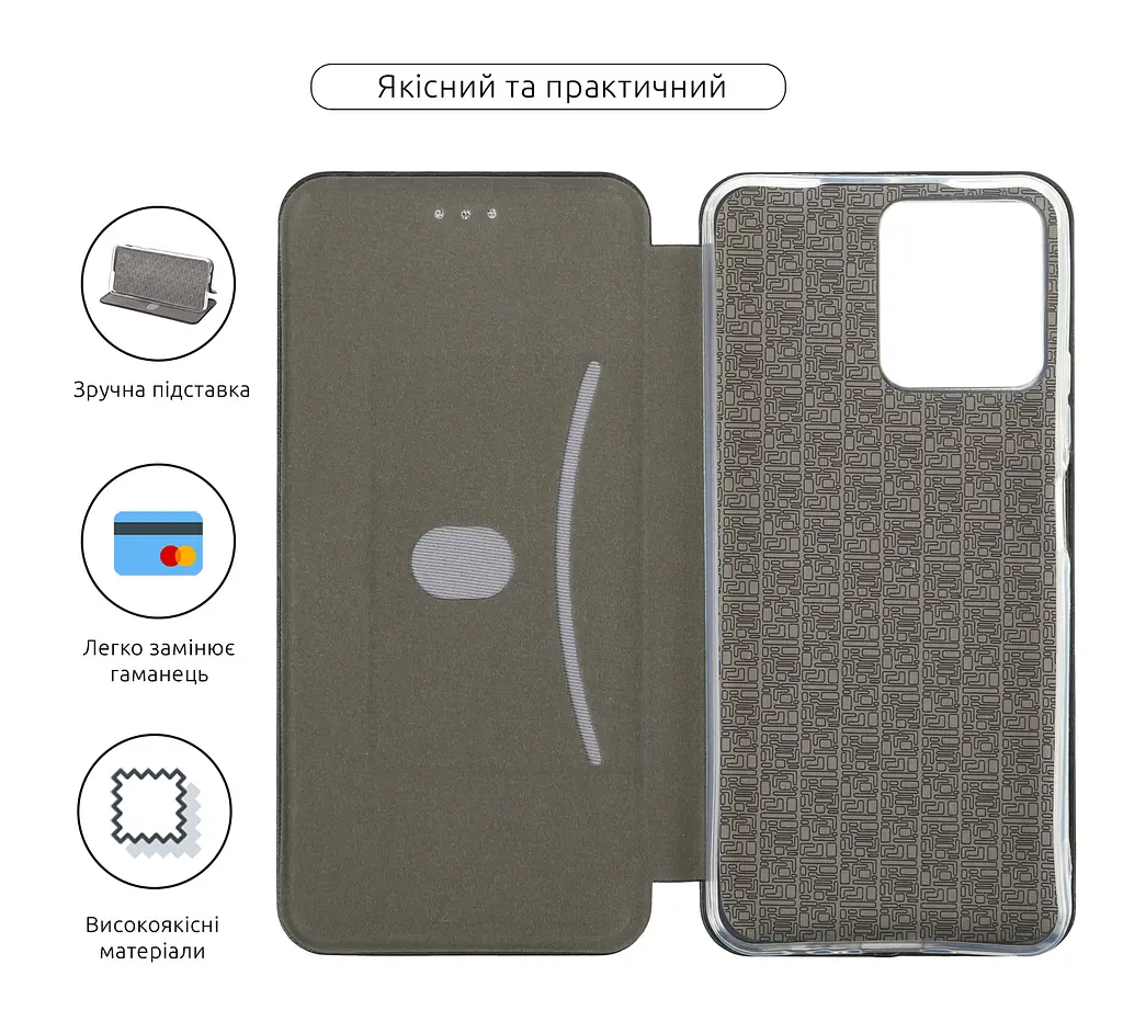 Чехол-книжка для Realme C30s, G-Case, черный, кожаный чехол-книга из экокожи (PU) и TPU, с магнитом, с подставкой и вместительным кардхолдером, противоударный, защита всего корпуса, ArmorStandart (ARM65547) - фото 3