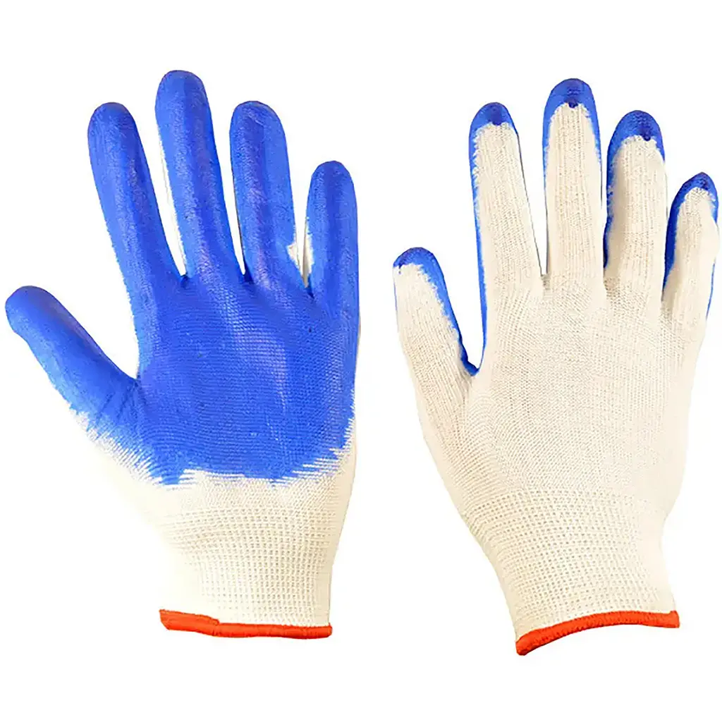 Рукавички перчатки робочі будівельні захисні стрейчеві з латексним покриттям, Yu Xin Блакитний 87052 - фото 2