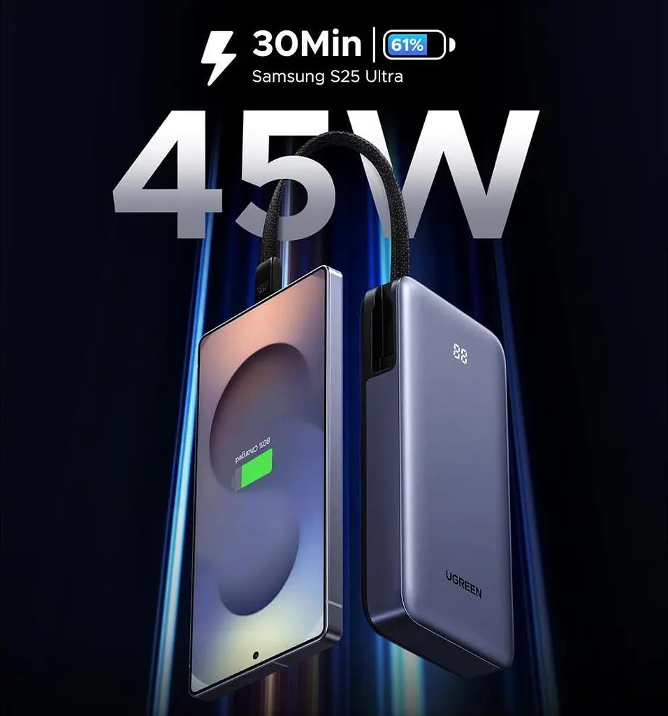 Павербанк Ugreen PB536, 45W черный 20000 mAh - фото 7