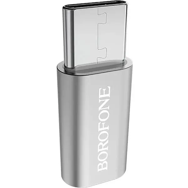 Перехідник Borofone BV4 adapter Micro-USB to Type-C Silver - фото 3