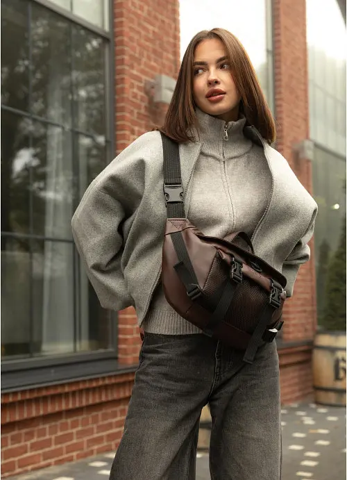 Велика жіноча поясна сумка бананка Sambag 38х21 см sum0027235 - фото 2