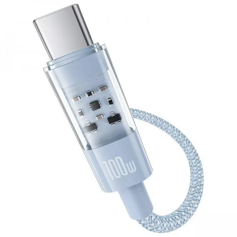 Дата кабель Baseus Gem Fast Charging Type-C to Type-C 100W (1m) (P10373000111) Galaxy Blue - фото 3