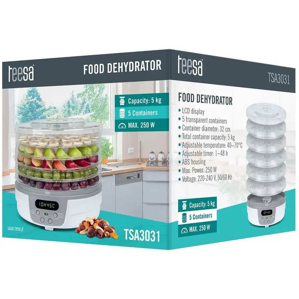 Сушилка для овощей, фруктов и грибов Teesa LCD TSA3031 дегидратор - фото 5