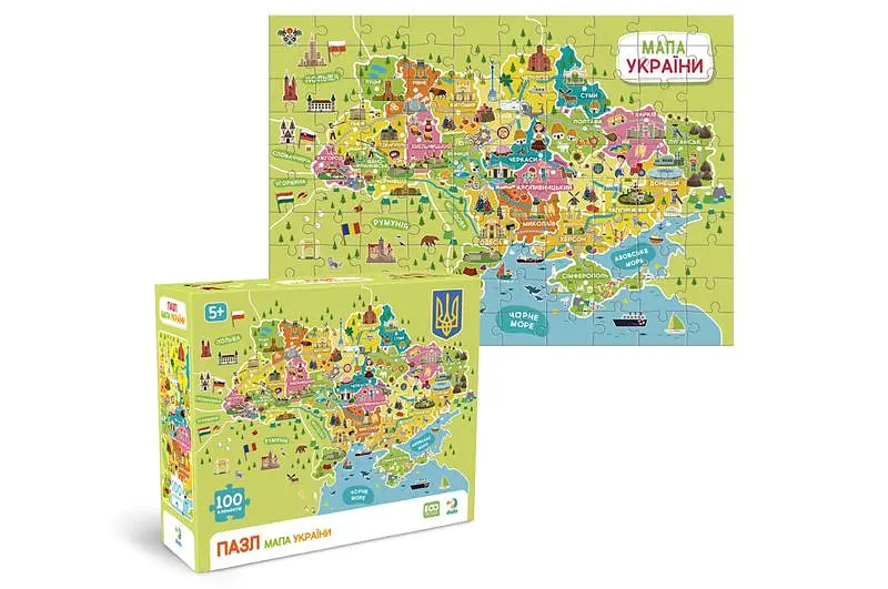 Пазли - 100 елм. - 300706 "Карта України" DoDo - фото 2
