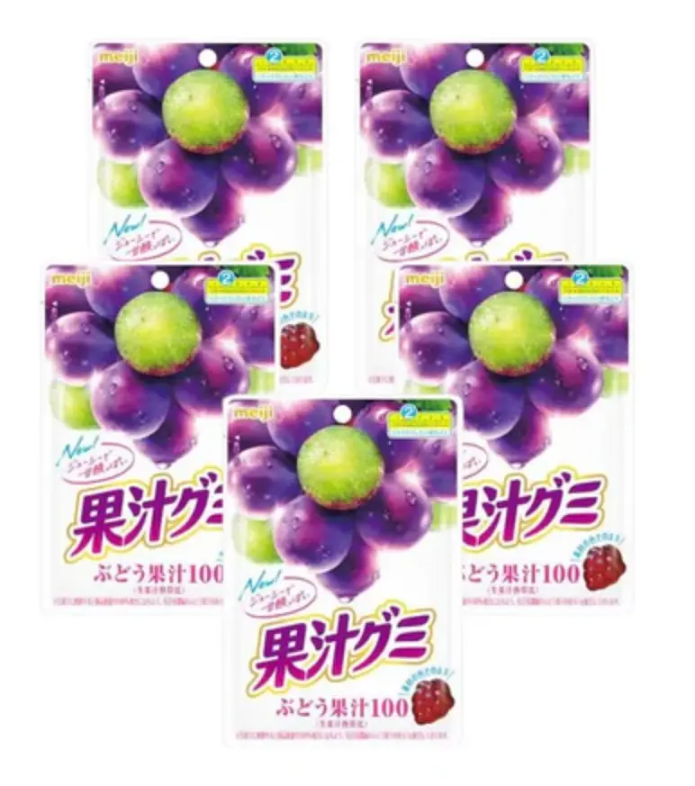 Жувальні цукерки MEIJI Fruit Juice Gummy зі смаком винограду 54 г - фото 4