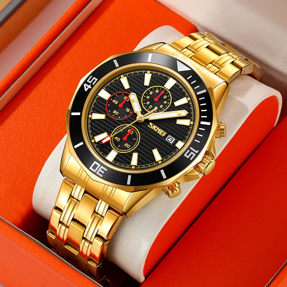 Наручний годинник чоловічий 9335GDBK Gold-Black Skmei acs0030902 - фото 4