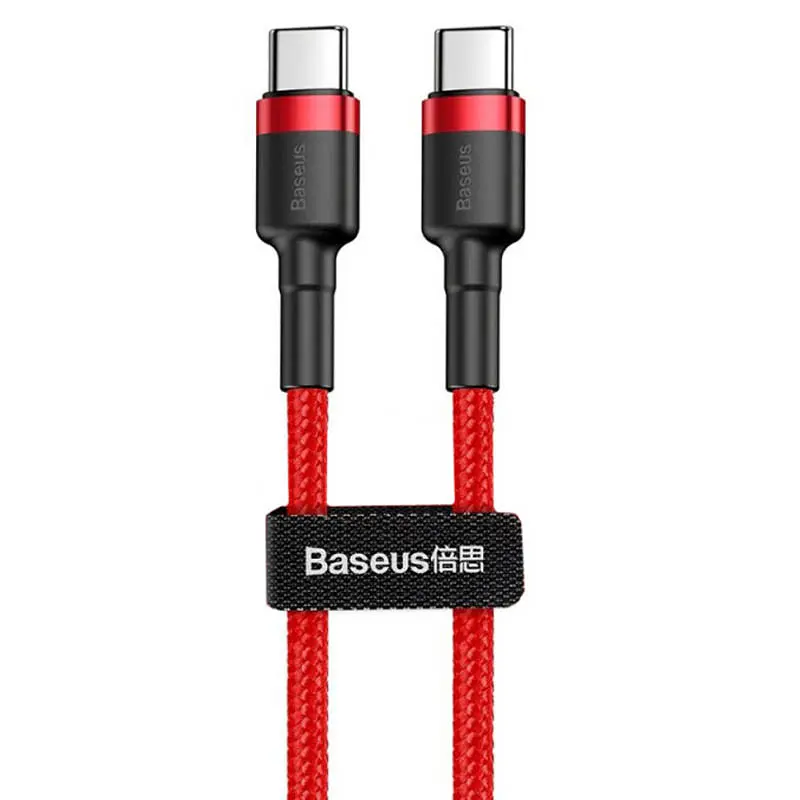 Дата кабель Baseus Cafule Type-C to Type-C PD2.0 60W (2m) (CATKLF-H) Червоний - фото 2