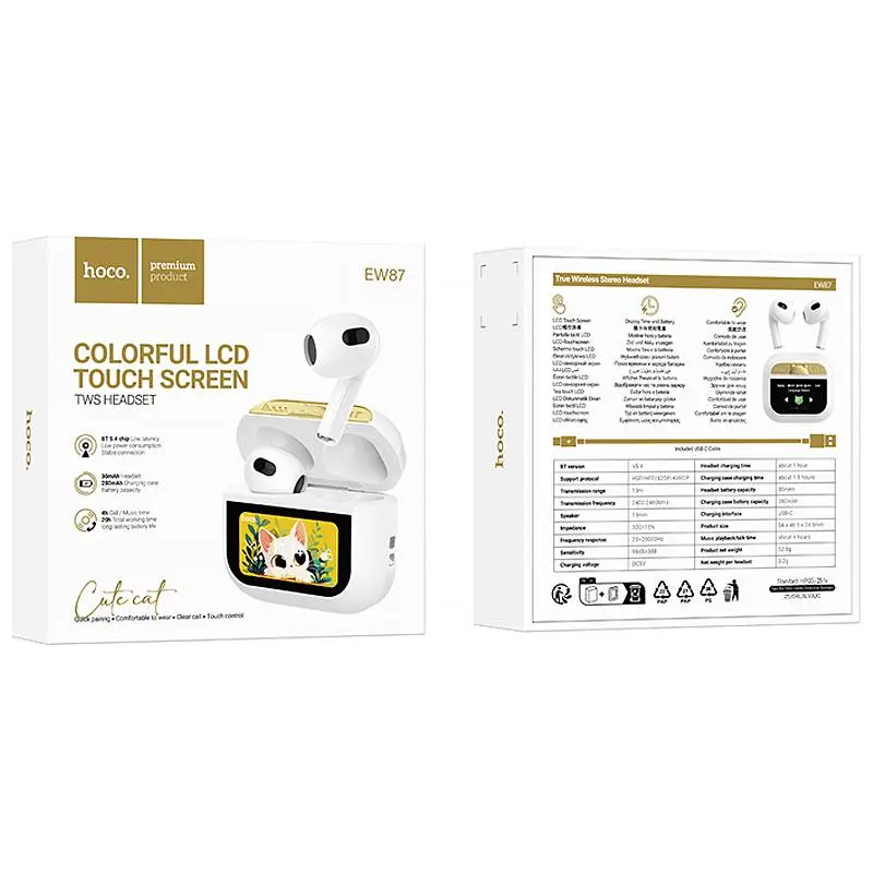 Бездротові TWS навушники Hoco EW87 Gata White - фото 2