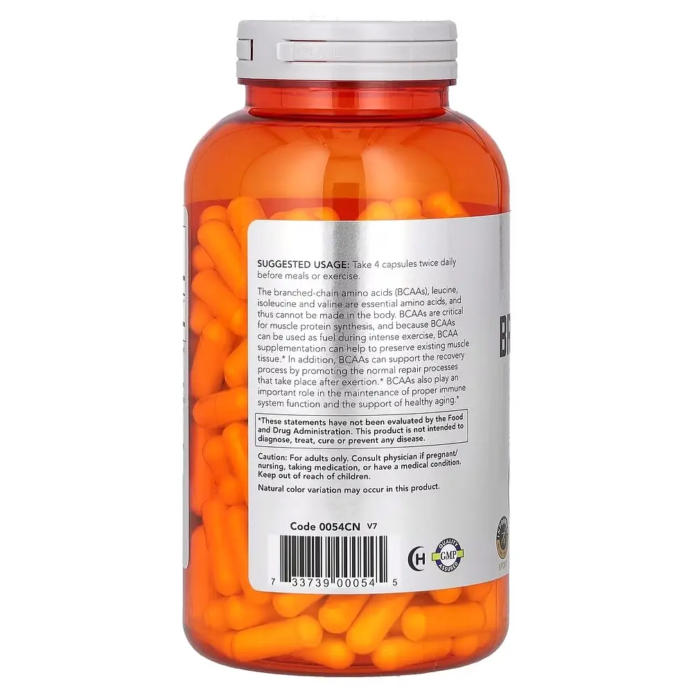 Амінокислота BCAA NOW Branched Chain Amino Acids, 240 капсул - фото 3