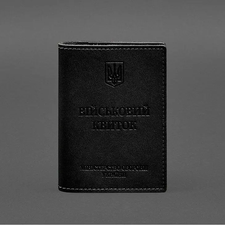 Шкіряна обкладинка для військового квитка з кишенями 7.2 чоний краст - фото 9