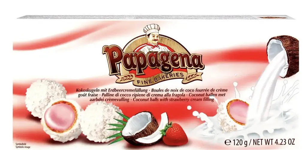 Цукерки Papagena Кокос полуниця 120 г.
