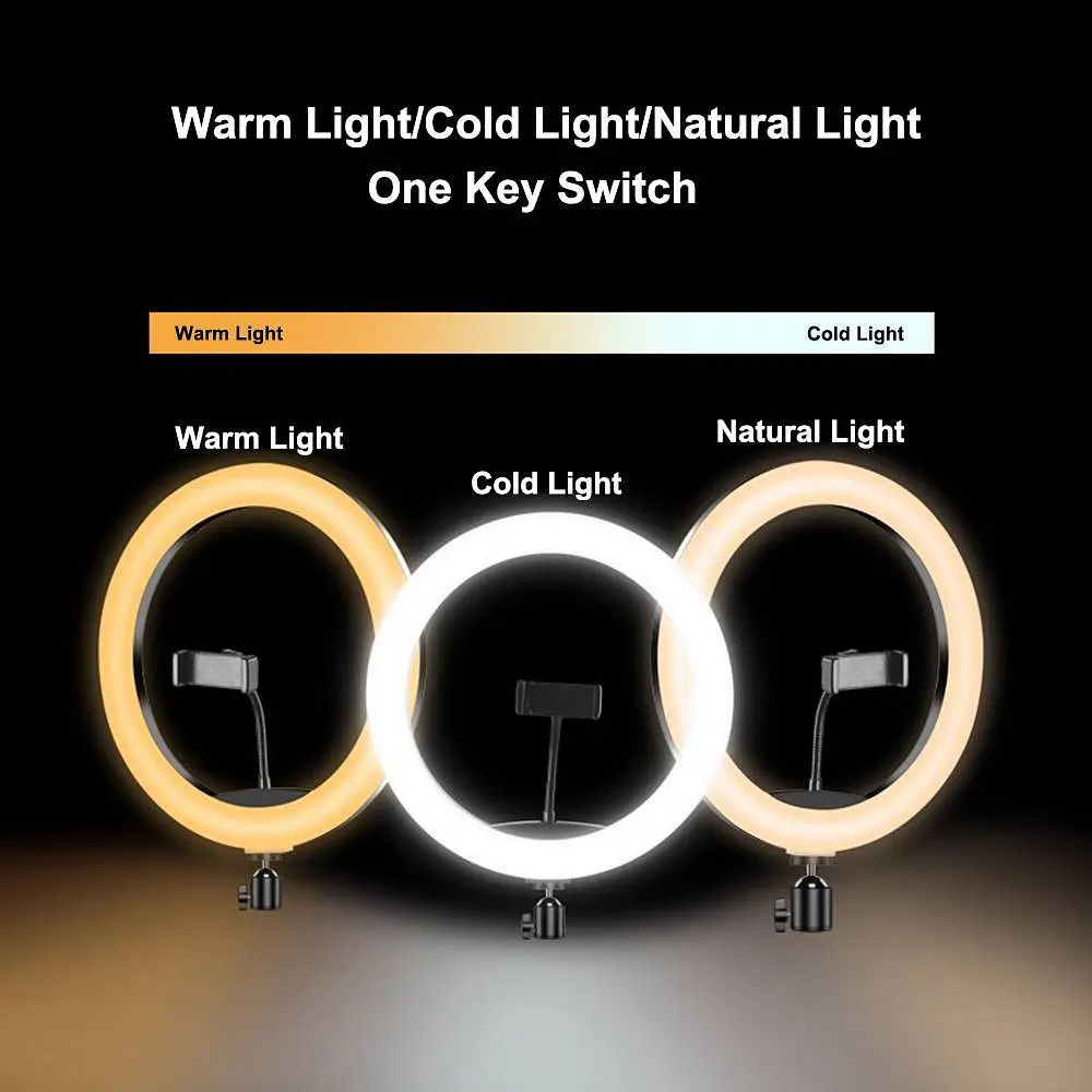 Селфи-лампа LED кольцевая Voltronic MJ-20 RGB 20 см + штатив - фото 9