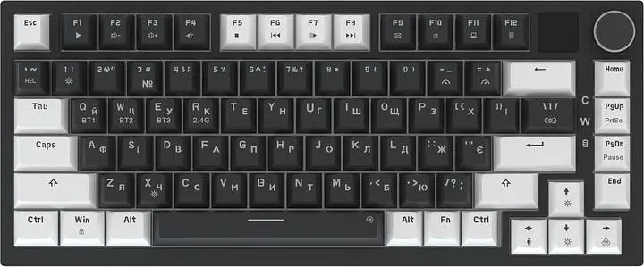 Клавіатура бездротова GamePro Asgard Valhalla Pro 75% Wireless/Bluetooth/USB Black with display (MK160B-D-Pro) - фото 2