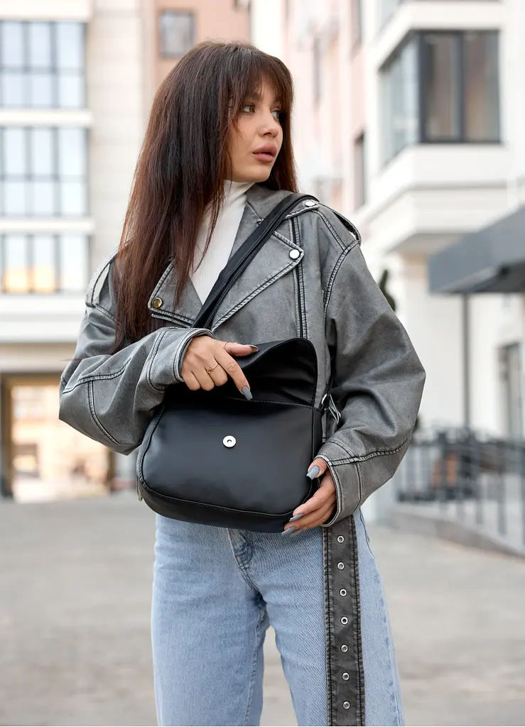 Сумка кросбоді Sambag Rose BZN чорний 20 х 24 х 7 см (94000001) - фото 3