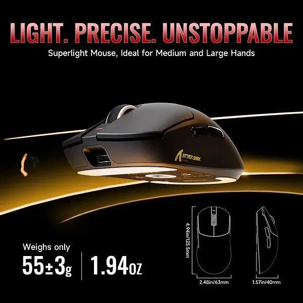 Миша Attack Shark X8 Ultimate Wireless (AS-6979033730106-B) Black (G-000004493) - фото 7