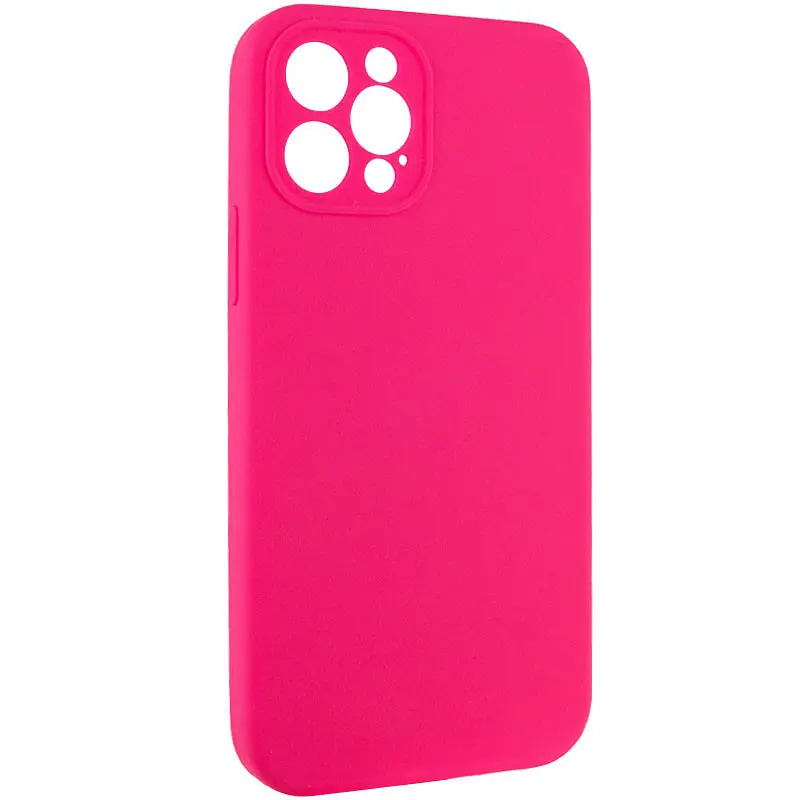Чохол Silicone Case Full Camera Protective AA NO LOGO для Apple iPhone 12 Pro Max 6.7 Рожевий/Barbie pink - фото 2